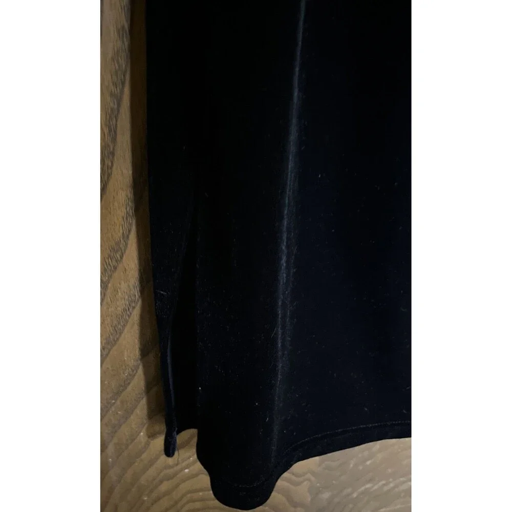 Vintage Briggs Petite Women’s Black Velvet Maxi Skirt Size L Whimsigoth Grunge